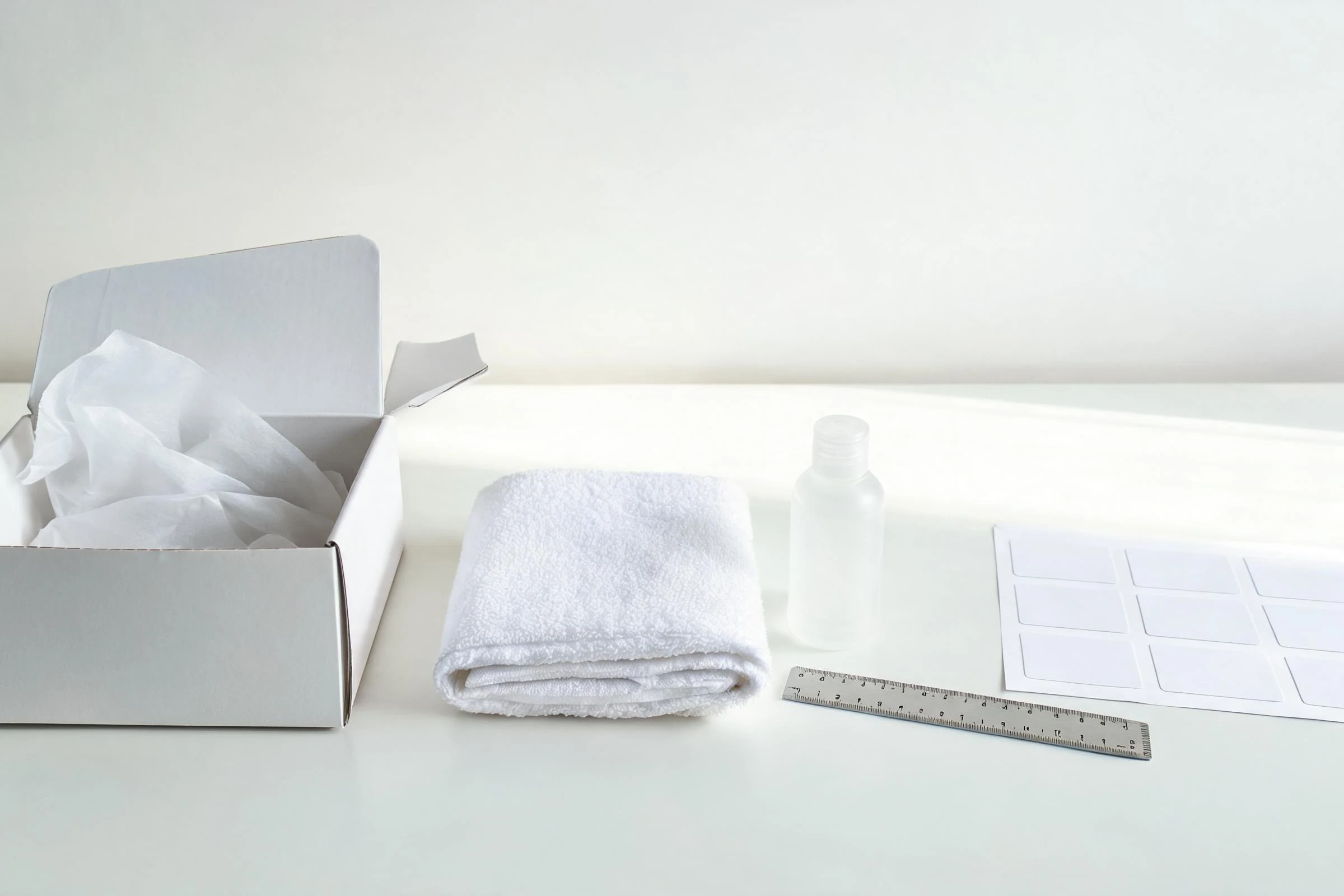 Hotel supply packaging prepared for protection and presentation review