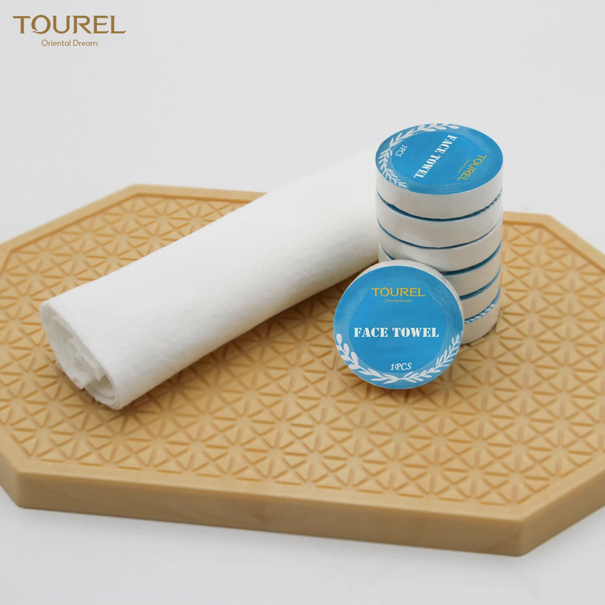 Cotton Custom Promotional Disposable Custom Logo White Compressed Hotel Towel