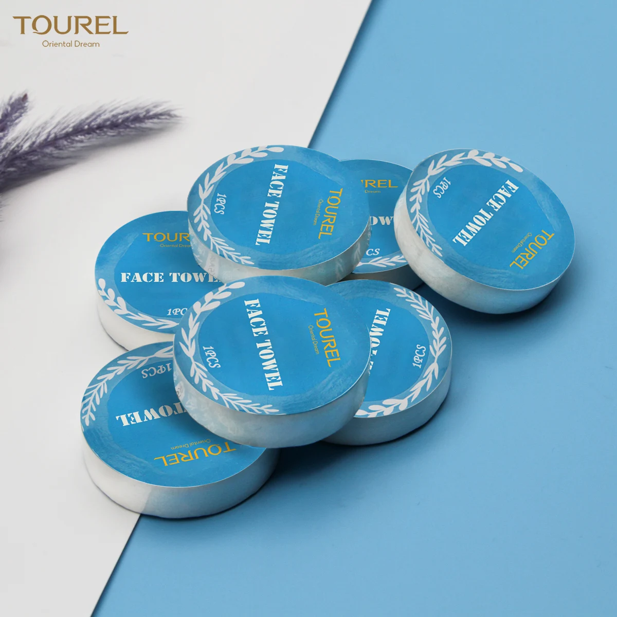 Cotton Custom Promotional Disposable Custom Logo White Compressed Hotel Towel