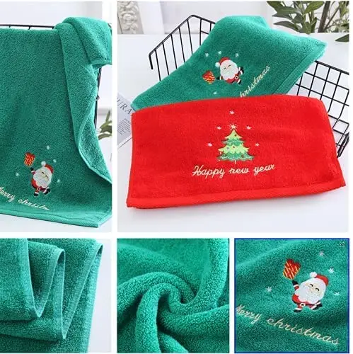 Wholesale Gift Box 100% Cotton Quick-dry Compressed Disposable Knitted Christmas Kitchen Towel Set
