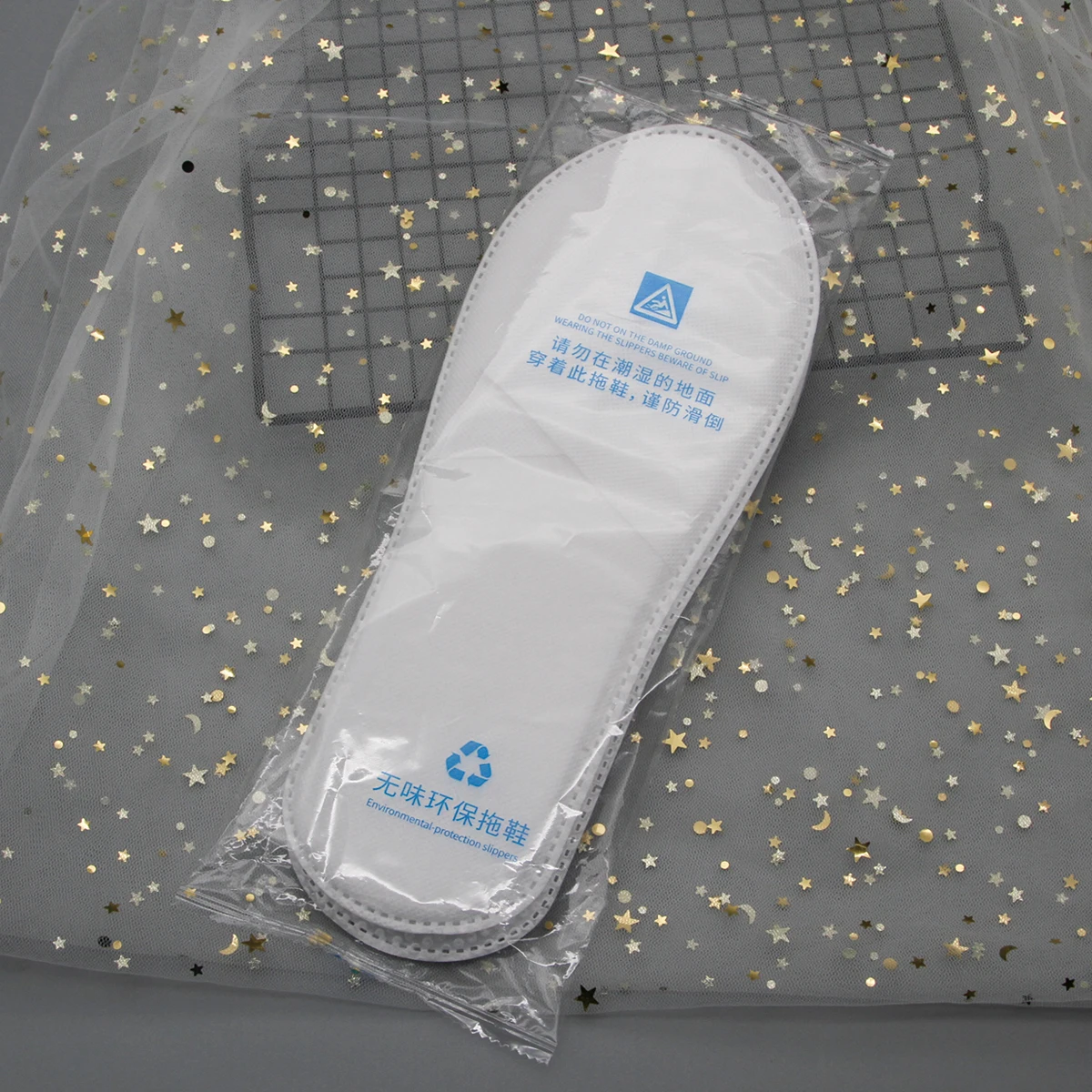 Customized Logo Biodegradable Eco-friendly Cotton Disposable Portable Bathroom Slippers