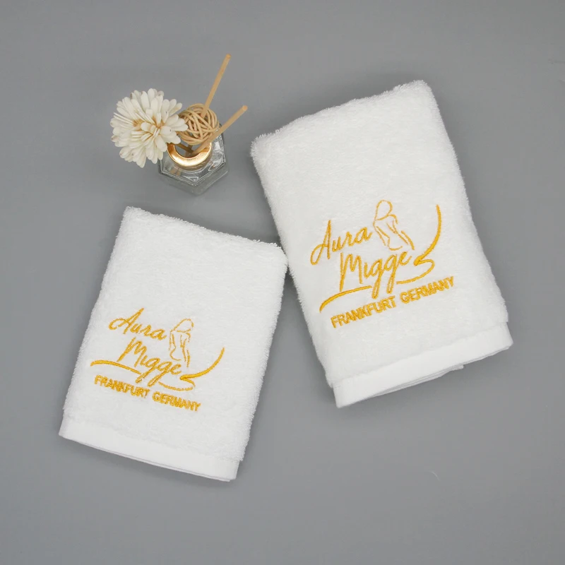 High Quality 600 Gsm Cotton Bath Towel Set White Embroidered Personalised Hand Towel Towel 80x160 Quick-dry Compressed