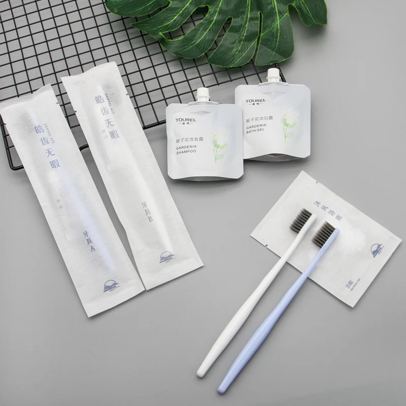 9 Pcs Disposable Hotel Aminities Bathroom Amenities Toothbrush Soap Shampoo Comb Eco Hotel Amenities Set