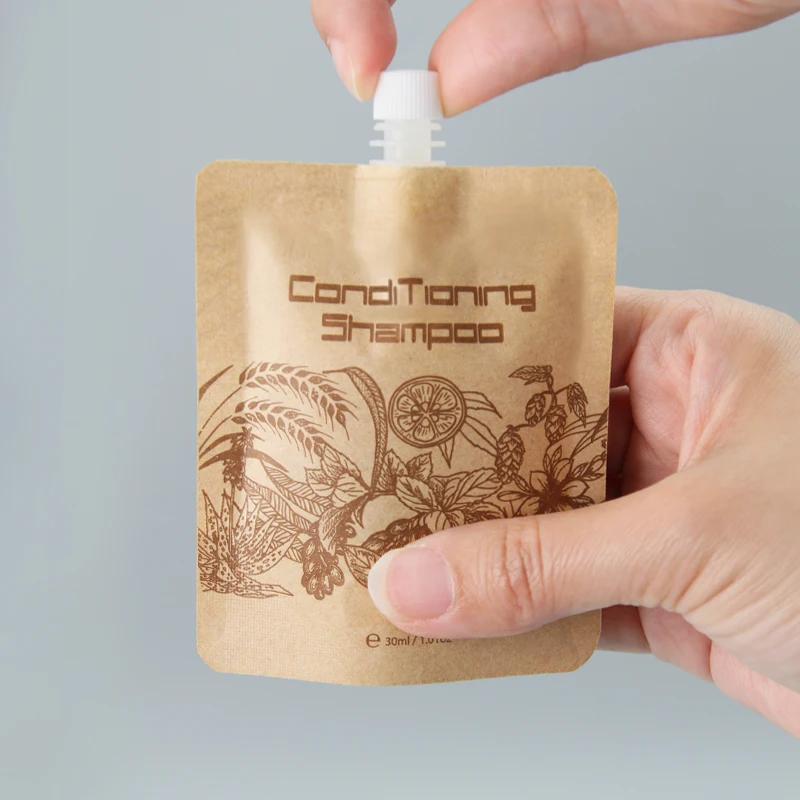 Airbnb Supplies Hotel Lotion Shampoo Shower Gel Squeezable Bags 35ml Shampoo Bottle Hotel Amenities Bag