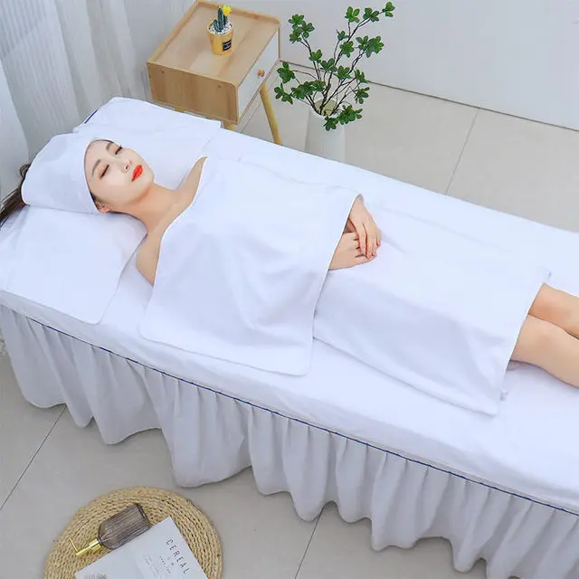 Soft Massage Shower Towels Grey Cotton Massage Table Towel With Face Hole