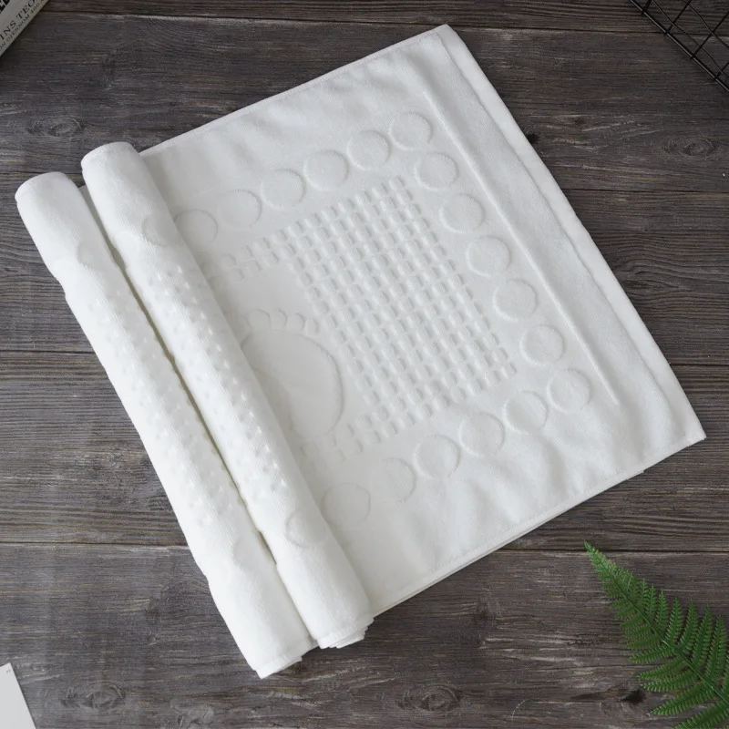 Toalla de baño de algodón blanco para hotel de 3-5 estrellas, alfombra de baño para pies, toalla de piso para baño