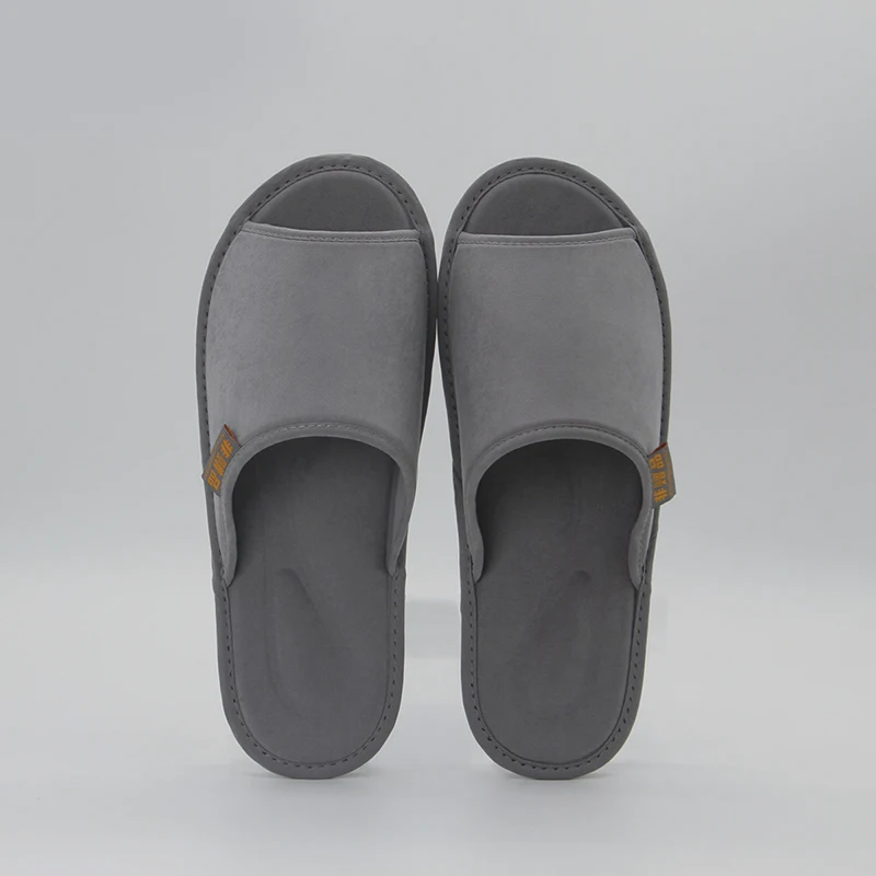 Zapatillas de spa para hombre de algodón suave reutilizable, de secado rápido, con suela de goma y punta abierta para hotel, lavables y personalizables