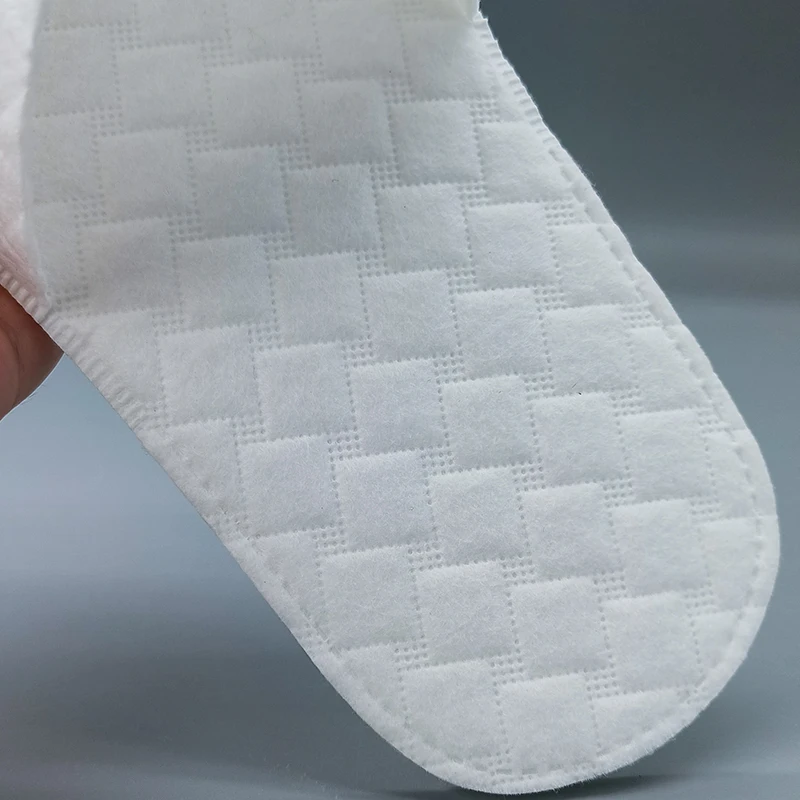 Precio Barato al por Mayor Tela de Algodón Punzonada con Aguja Zapatillas Desechables Suela Ecológica Zapatillas para Hotel