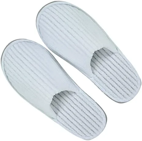 Custom Wholesale White Hotel Amenities Portable Adult Travel Sizes Cotton Disposable Slippers With Logo For Guestrooms