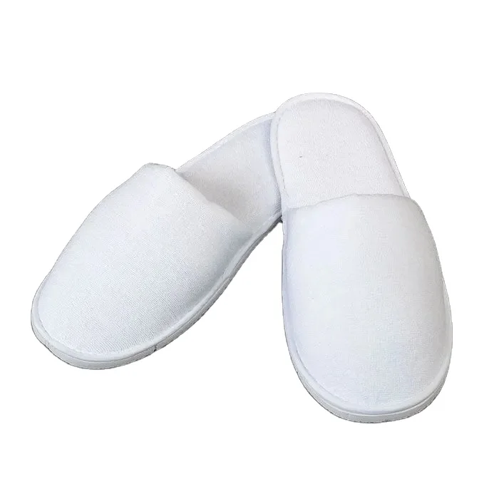 High Quality Customized Spa Coral Fleece White Eva Sole Disposable Slippers For Men Women