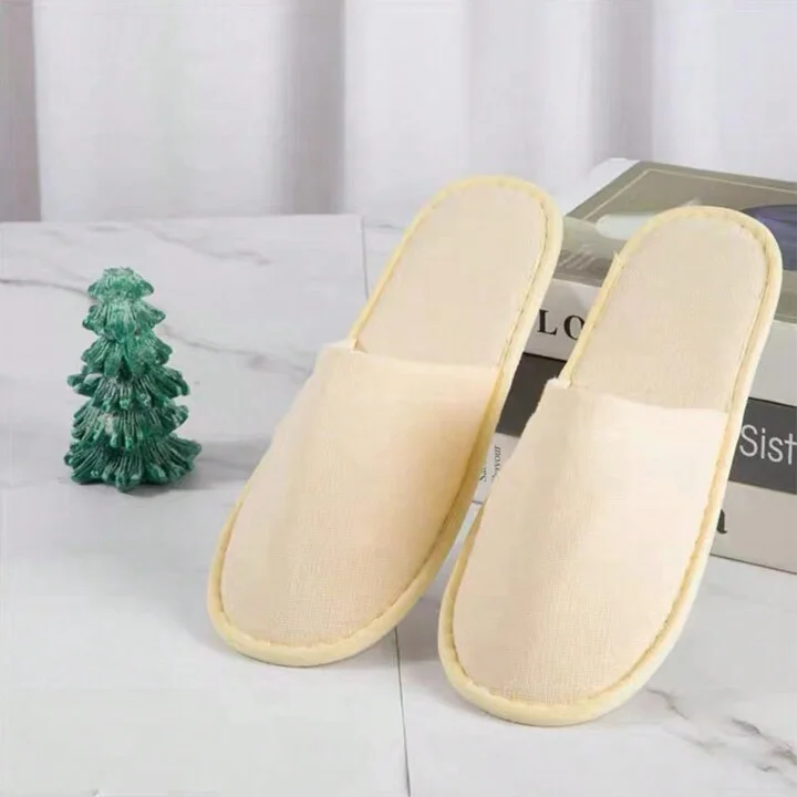 High Quality Customized Spa Coral Fleece White Eva Sole Disposable Slippers For Men Women
