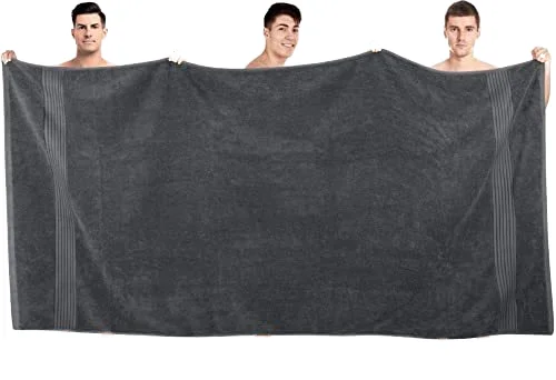Set Of 4 Large Adult Bath Towels Sports Pattern Cotton Bath Sheets Woven And Compressed For Home Use
