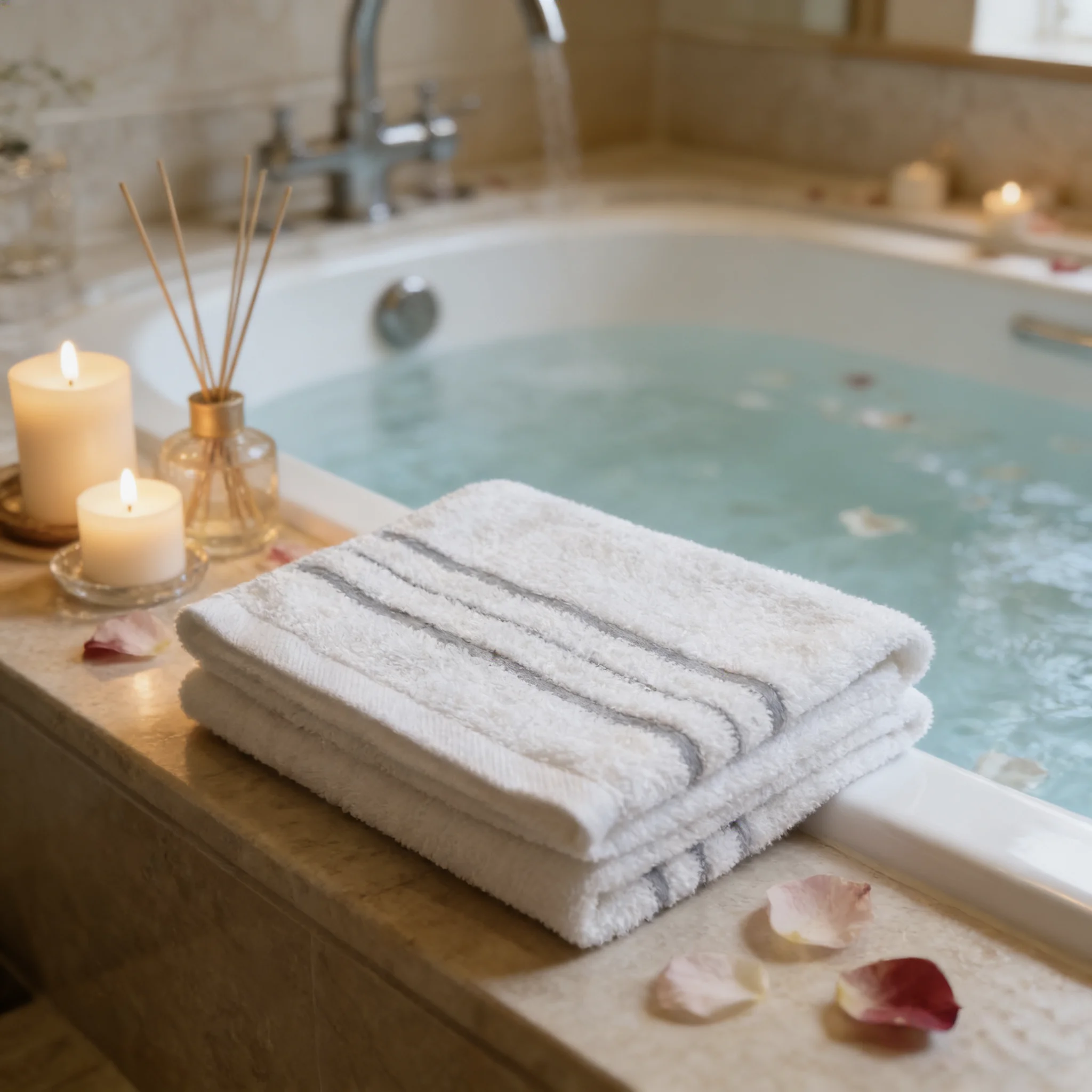 100% Cotton Embroider Bath Towel Set White 500gsm Luxury Hotel Towel