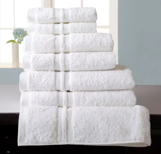 Durability Strong Quick-dry Luxury White Custom Cotton Bath Towel Set Solid Color Pattern For Spa Hotels