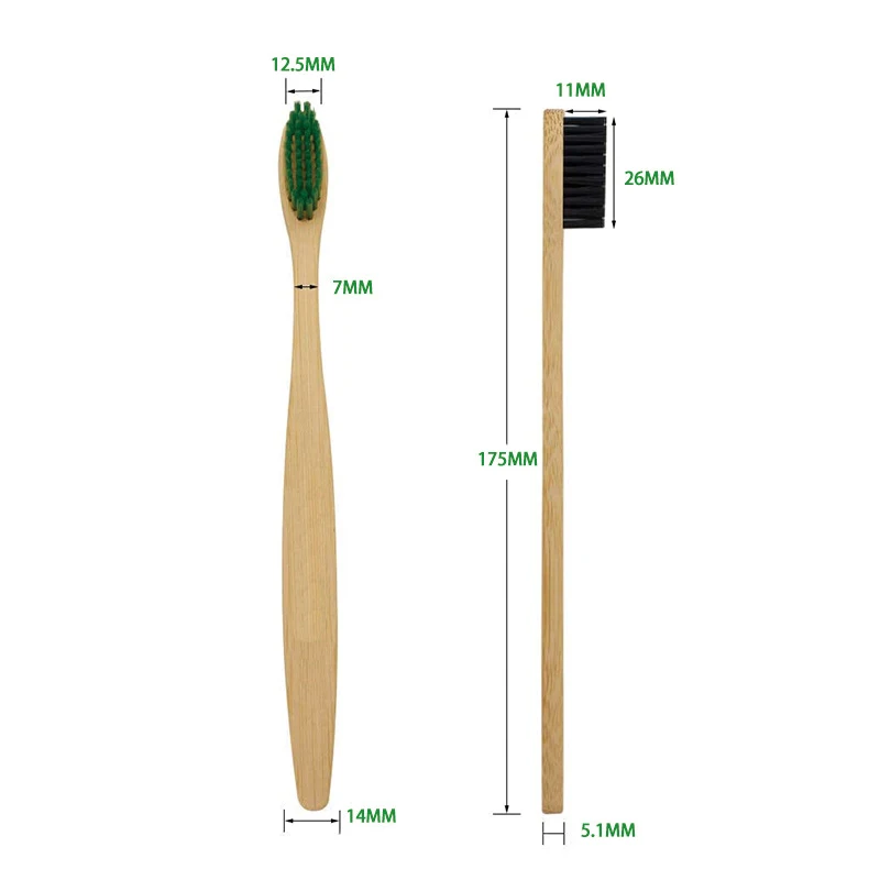 Cepillo de dientes de bambú 100% biodegradable, cerdas suaves, ecológico y desechable para uso doméstico, con caja de embalaje OEM de mayorista de China