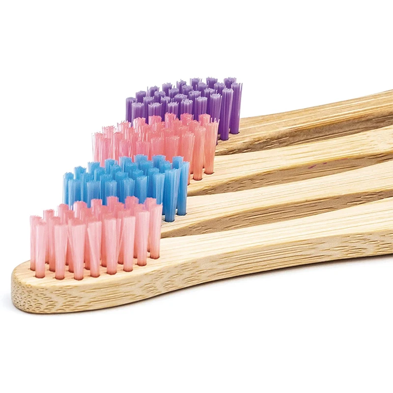 Cepillo de dientes de bambú 100% biodegradable, cerdas suaves, ecológico y desechable para uso doméstico, con caja de embalaje OEM de mayorista de China
