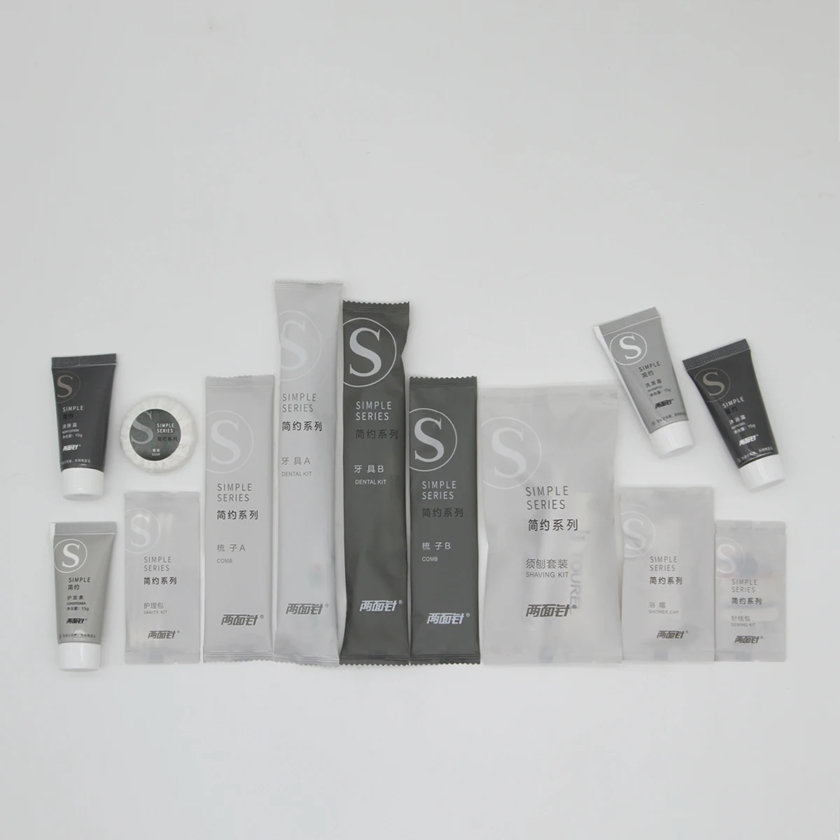 Custom Luxury Eco-friendly Biodegradable Craft Paper Packaged Hotel & Resort Dry Amenities Kit Shaving Dental Vanity Sewing