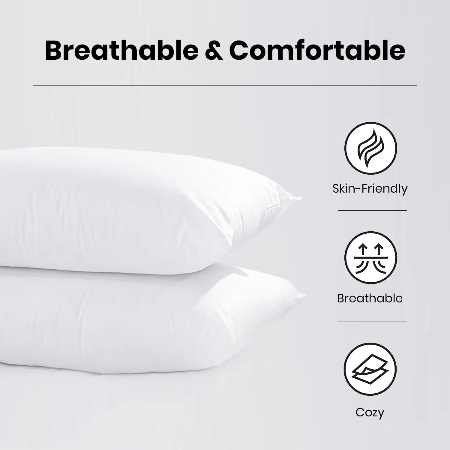 Funda de almohada King Size de la Colección Hotel, Set de 2 - Ropa de cama de plumón, funda de almohada grande con gel refrescante para espalda y estómago