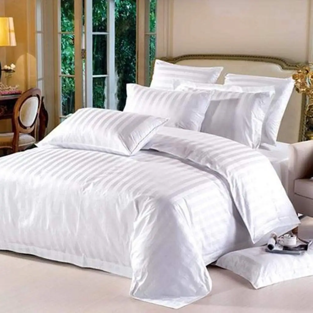 Factory-made Custom Polyester/cotton Hotel Bed Sheet Set Oeko-tex Certified 300tc White King Single Beds Pillowcase Duvet Cover