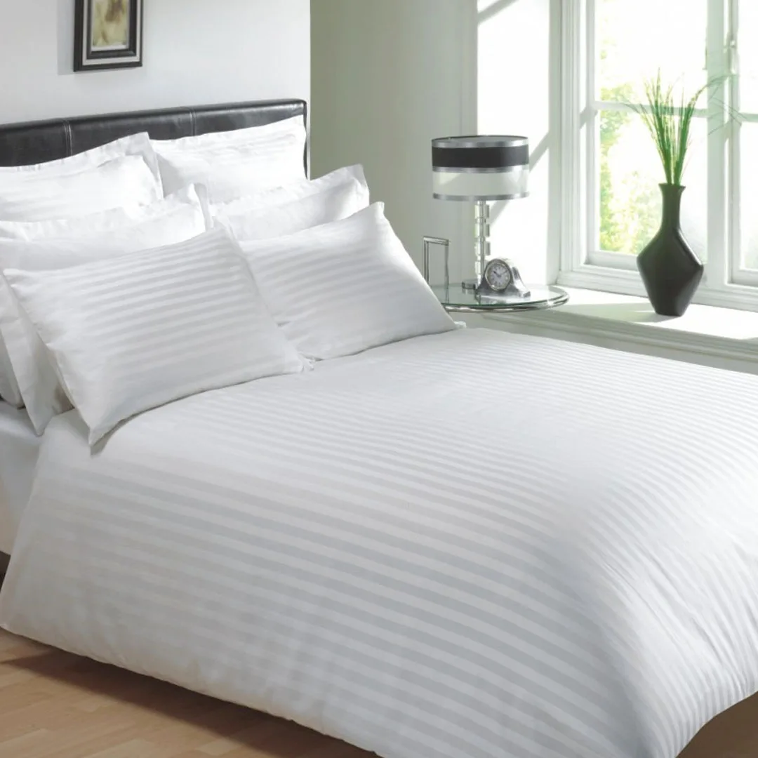 Conjunto de Ropa de Cama de Hotel Personalizado de Lujo 100% Algod&oacute;n 600t 100s Estilo Liso Tejido Tama&ntilde;o King