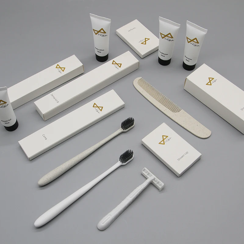 Custom Logo 5 Star Disposable Hotel Bathroom Amenities Set Travel-friendly Toothpaste Soft Guest Room Toiletries Logo Printing