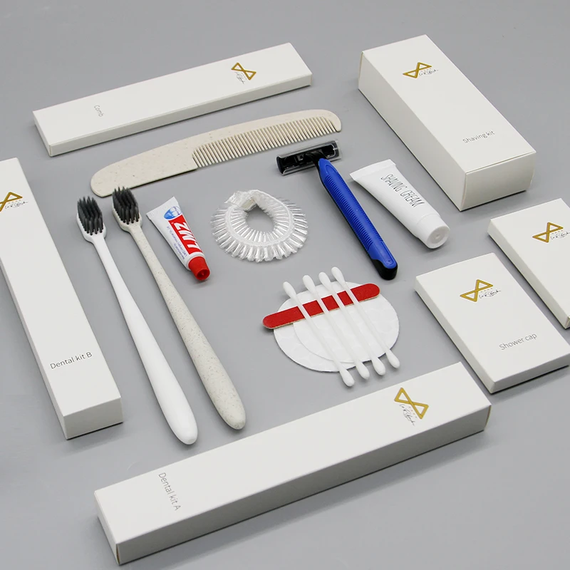 Custom Logo 5 Star Disposable Hotel Bathroom Amenities Set Travel-friendly Toothpaste Soft Guest Room Toiletries Logo Printing