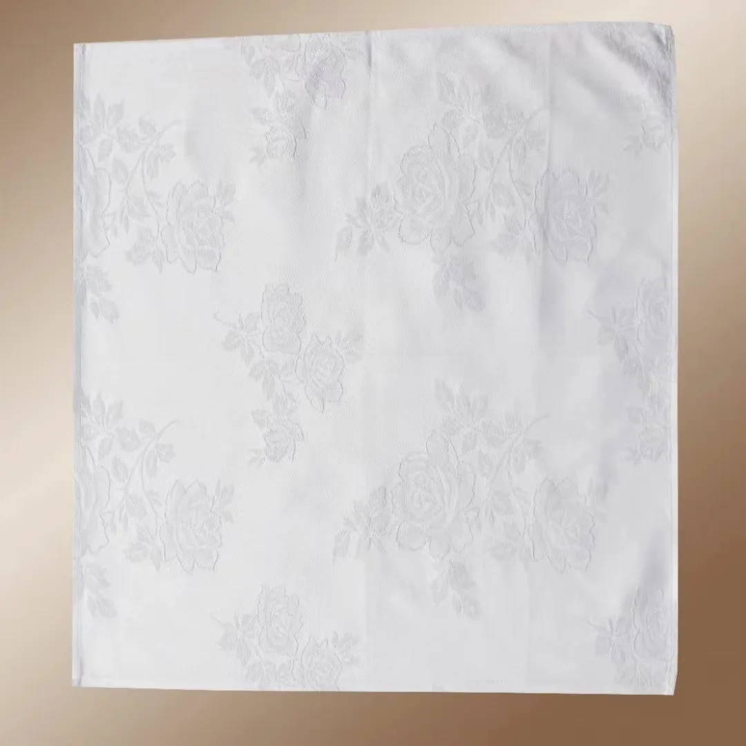 Luxury Hotel Wedding Decorative 100% Organic Cotton Beverage Table Napkin Rectangle Shape Reusable-white