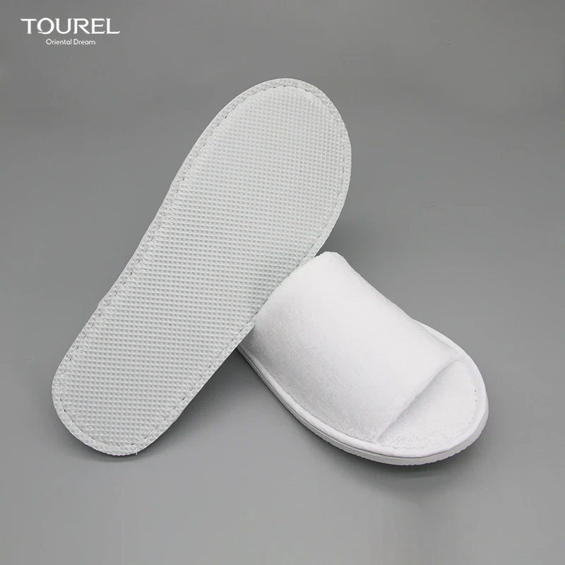 Wholesale Factory Price Custom Luxury Cotton Eva Sole Portable Recyclable White Coral Fleece Hospital Spa Hotel Guest Disposable