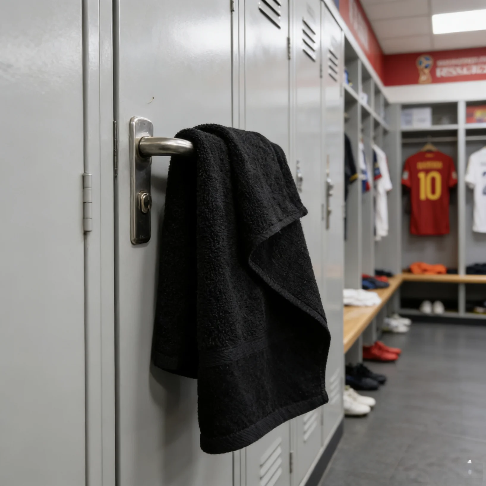 Premium Black Sports Towel Ultra Absorbent Quick Dry For Football Soccer Training And Fan Zone