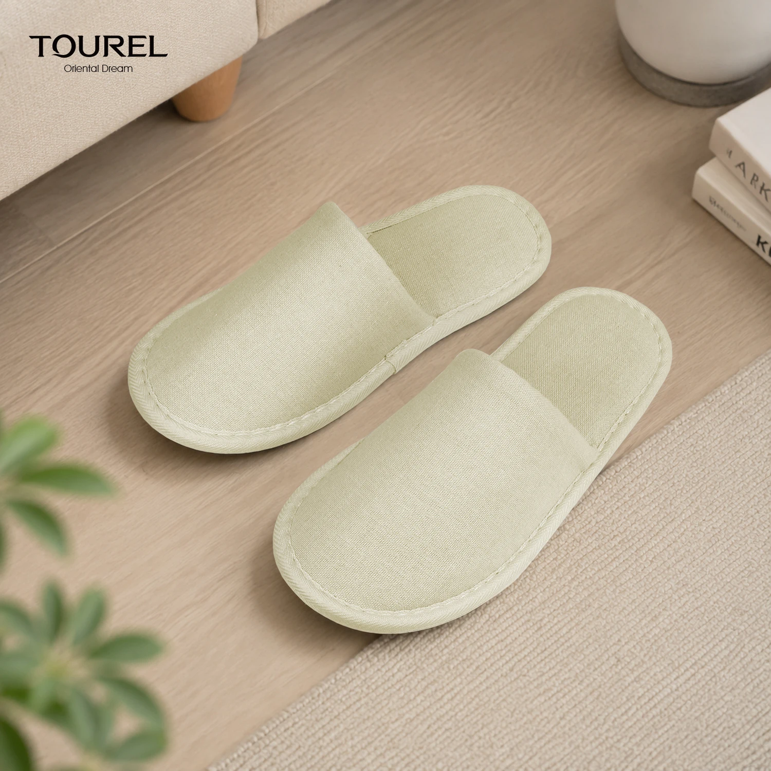 Zapatillas de lona antideslizantes con suela acolchada, transpirables, de talón abierto y punta cerrada, para huéspedes de hotel y baño, artículos de comodidad