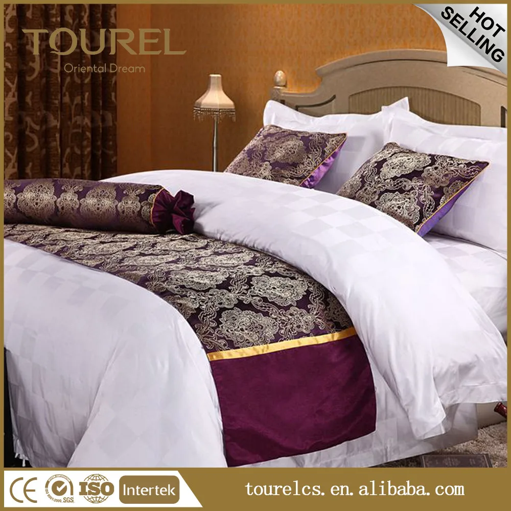 China Manufacturer 250tc 100% Cotton 3cm Satin Stripe Bed Sheet Set/satin Stripe Hotel Bed Runner