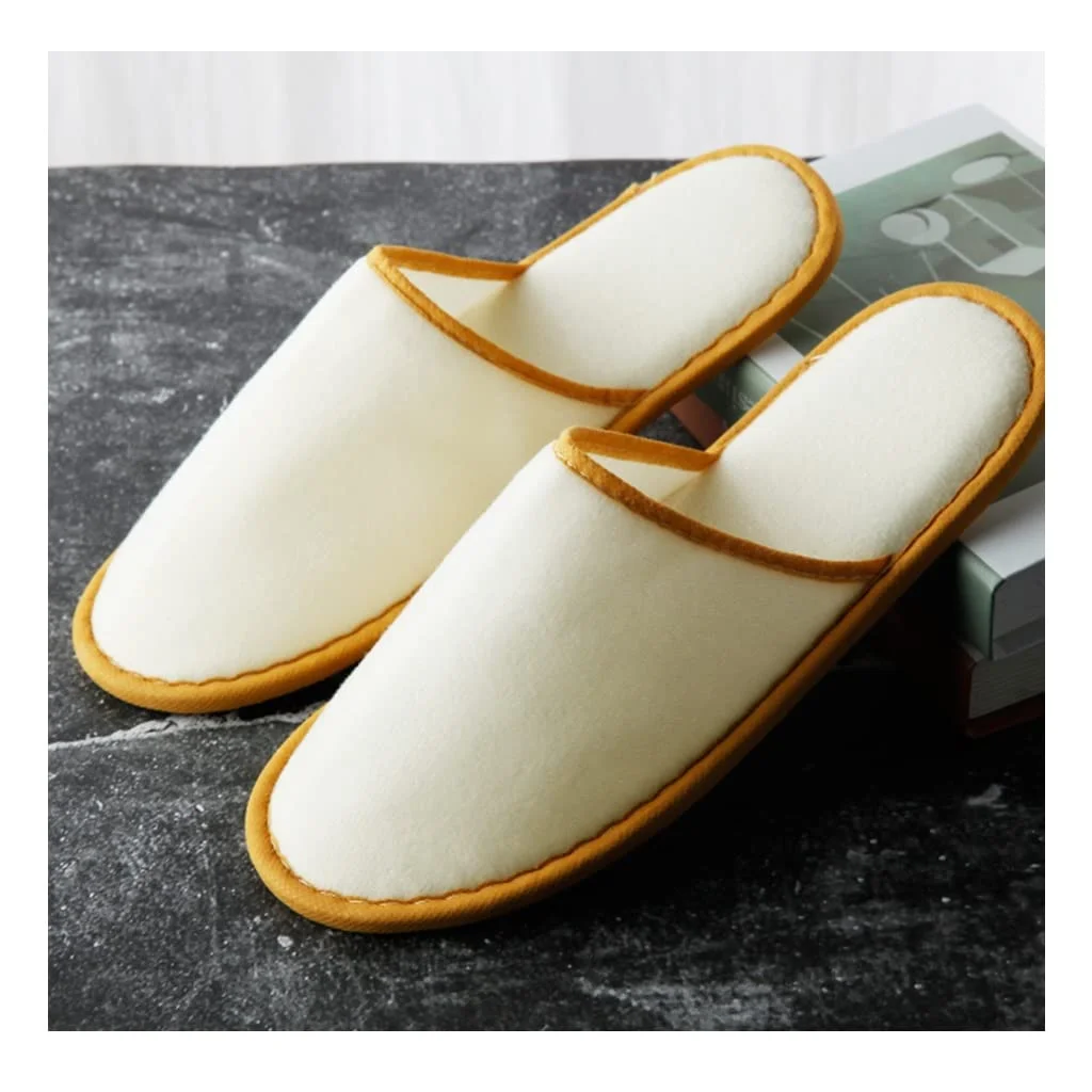 Natural Cork Non-slip Sole Eco-friendly Linen Disposable Guest Hotel Room Slippers For Boutique Hotels Spas