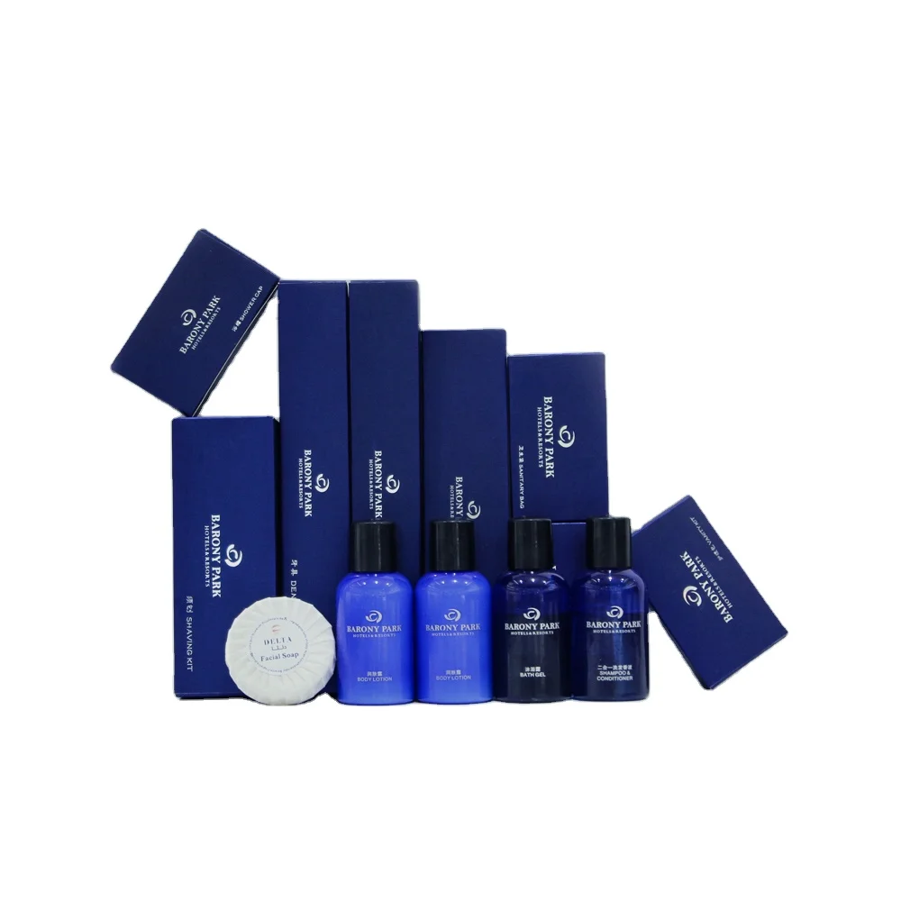 Oem 5 Star Disposable Hotel Toiletries Shampoo Bottle Size Airline Travel Amenities Kit Sets