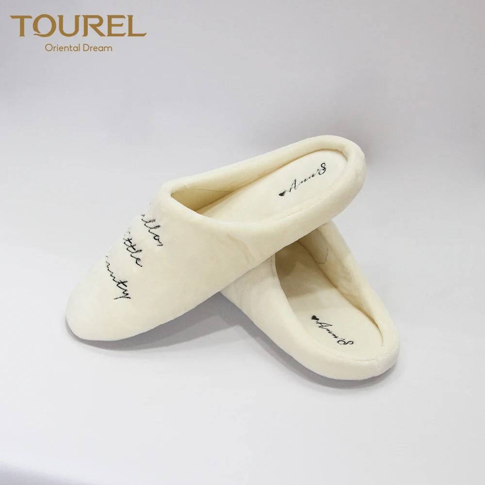 Sole Amenities Spa Leather Pu Equipment Jw Toweling Eva Artificial Marriot Embroidered Hotel Lady Luxury Bath Bathroom Slipper