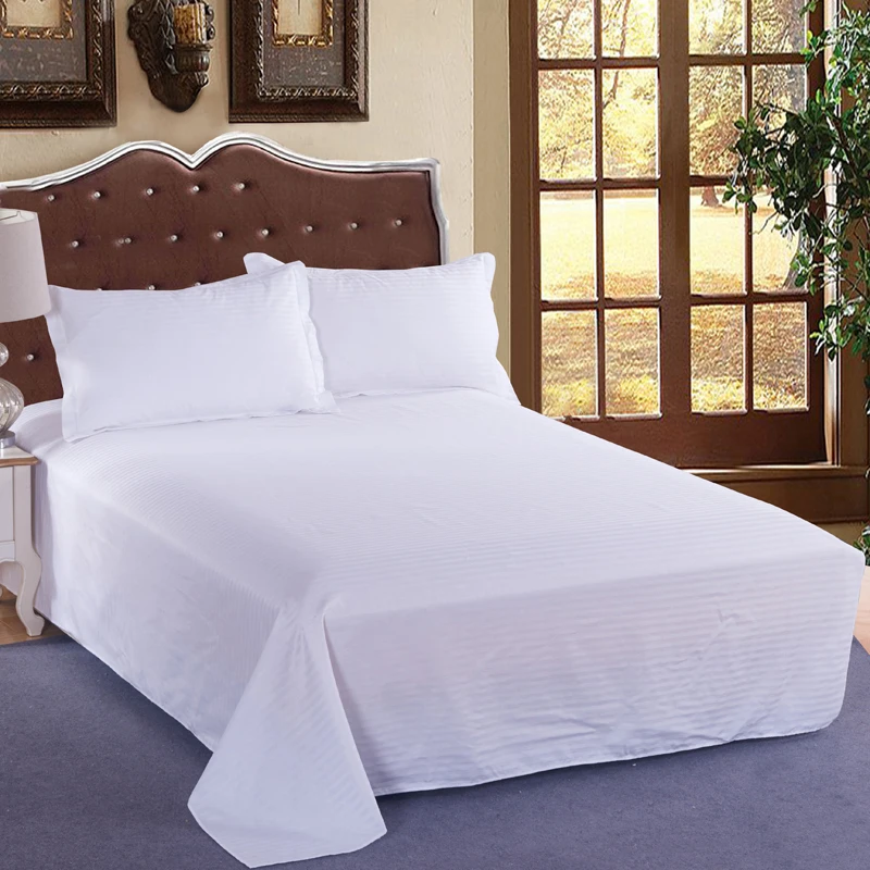 Juego de Ropa de Cama de Algodón Egipcio Hecho en China Sábana de Cama de Algodón Blanco Usada en Hoteles de Color de Edredón de Microfibra y Lino