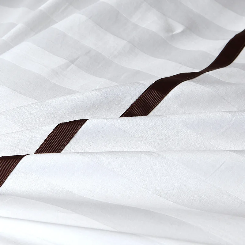 Juego de Ropa de Cama de Algodón Egipcio Hecho en China Sábana de Cama de Algodón Blanco Usada en Hoteles de Color de Edredón de Microfibra y Lino