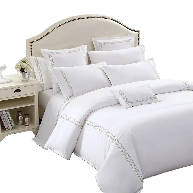 Hilton Bedding Comforter Cover 60s 100% Cotton Egyptian 1/3 Cm Striped Pattern Simple Woven 300tc 4-piece Eco-friendly Cheap Bed