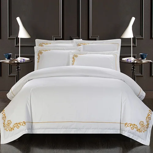 Hilton Bedding Comforter Cover 60s 100% Cotton Egyptian 1/3 Cm Striped Pattern Simple Woven 300tc 4-piece Eco-friendly Cheap Bed