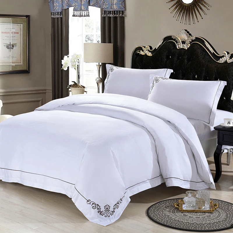 Colecci&oacute;n de Hoteles 5 Estrellas de Resort de Lujo Edred&oacute;n Individual Cubrecama Acolchado de Terciopelo con Relieve Tela Lisa Lisa Nacional 4 Piezas