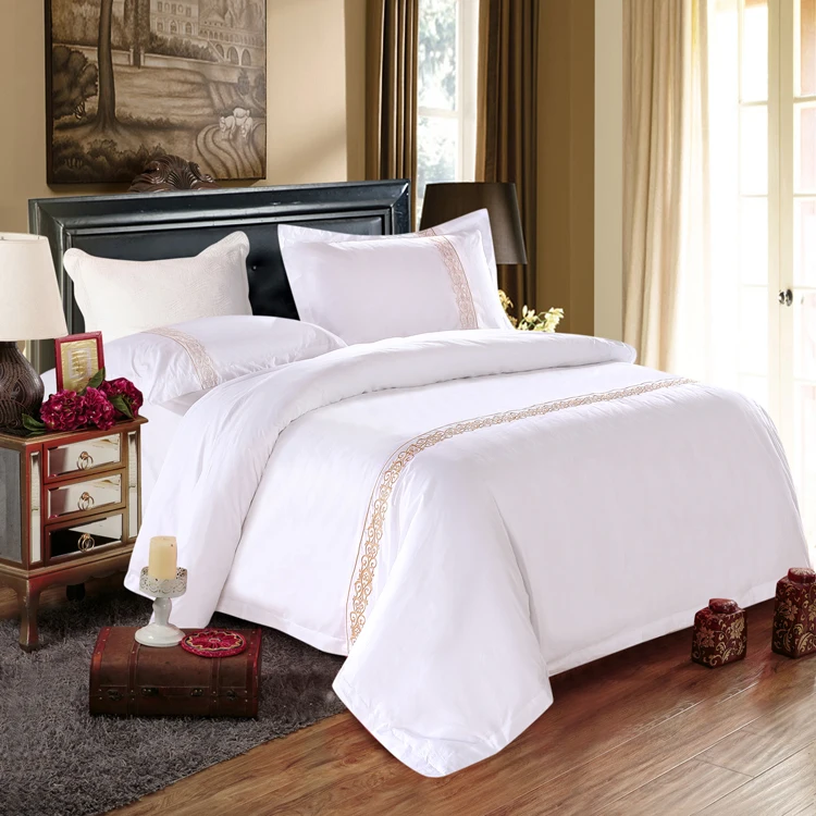 Juego de S&aacute;banas de Hotel de Algod&oacute;n 300tc Ecol&oacute;gico de Lujo Tama&ntilde;o Individual Queen King al por Mayor, Colcha Juego de Ropa de Cama de 4 Piezas
