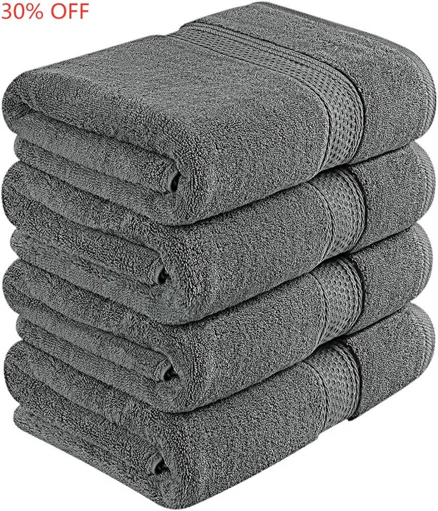 Hilton Egyptian Plush White Gray 100% Genuine Turkish Cotton Shower Tools Comfortable Towel Luxury Hotel Bath Set