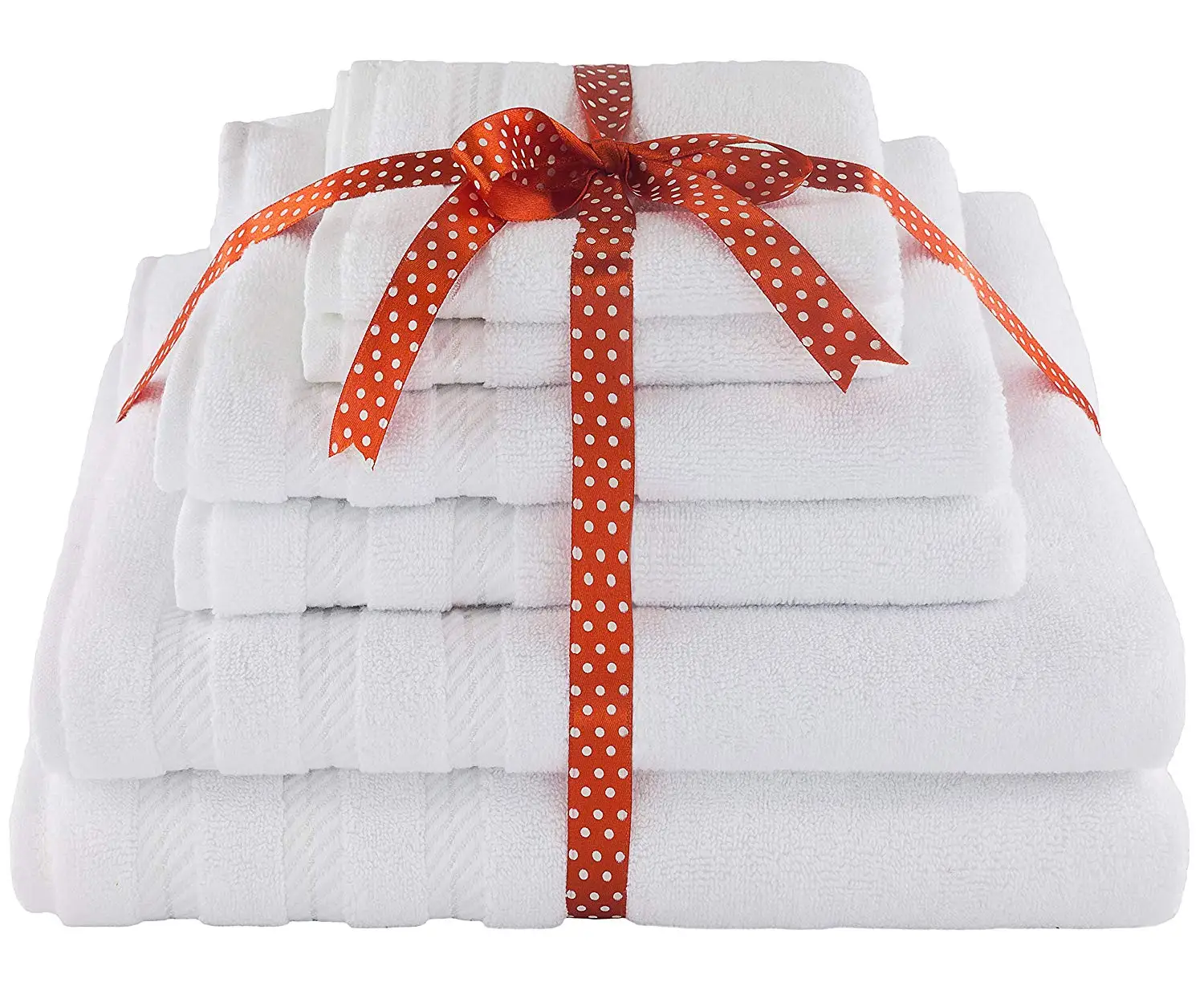 High Quality 100% Organic Egyptian Cotton White Striped Terry Cloth Face Towel Small Size Knitted Technique For Bathroom Use