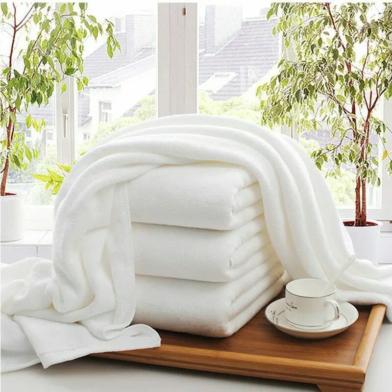 Luxury Customized Cheap Wholesale Disposable Compressed Knitted Egyptian 70x140cm White Plain Terry Set Hotel 100% Cotton Bath