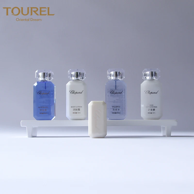 Luxury 5-star Eco-friendly Hotel Toiletries Set Biodegradable Disposable Shower Gel Shampoo Body Lotion Hair Conditioner Bottle